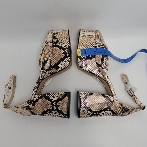 Topshop Stacey Snakeskin Print Ankle Strap Two Part Platform Heels Size 8 - Picture 10 of 11